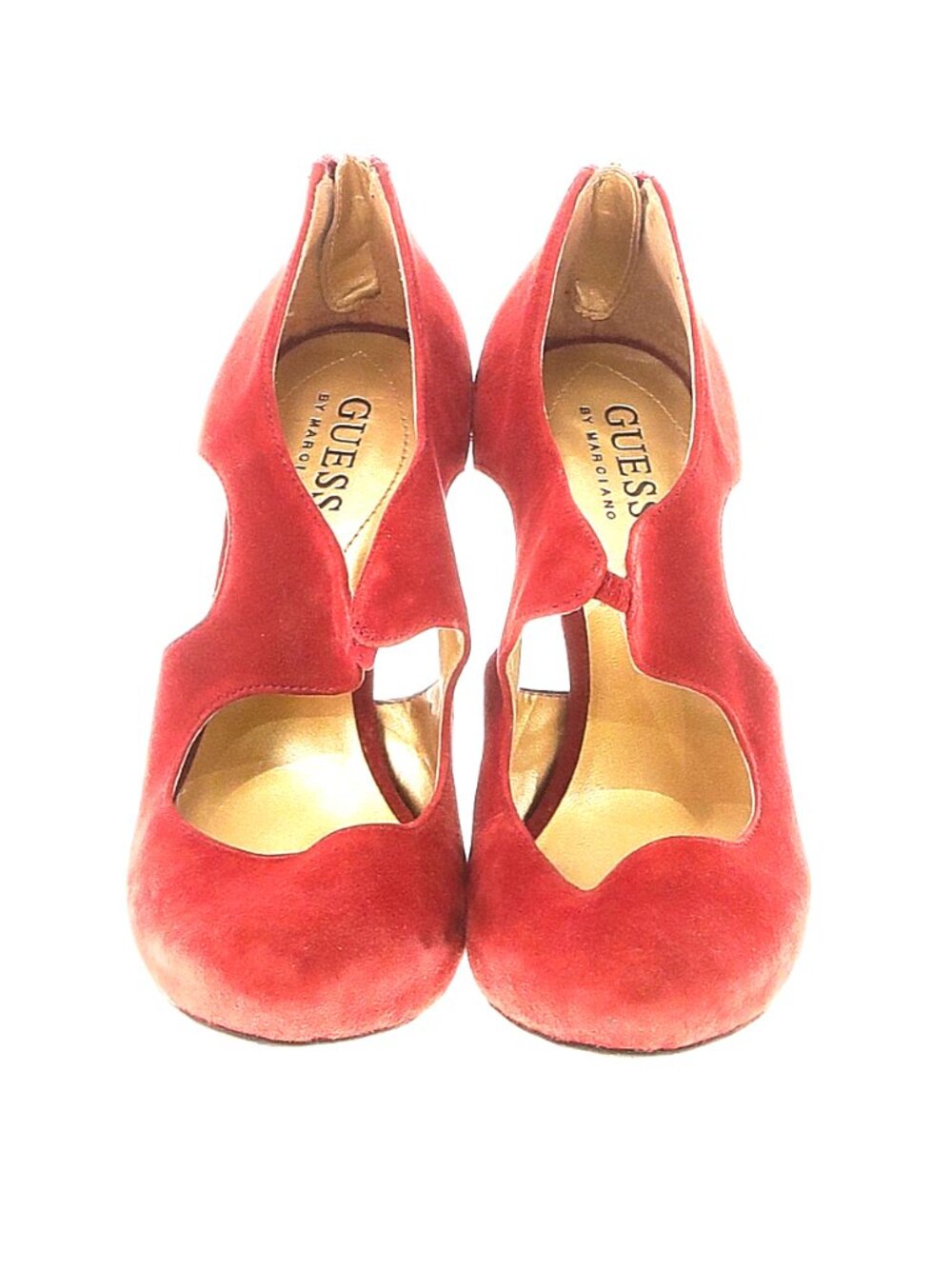 Guess By Marciano "Ramba" Red Suede Cutout Pump - Size 6-1/2 - Picture 2 of 11